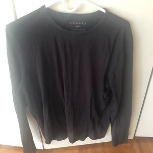 Theory Mens Long Sleeve T - Dark Grey/Black - M